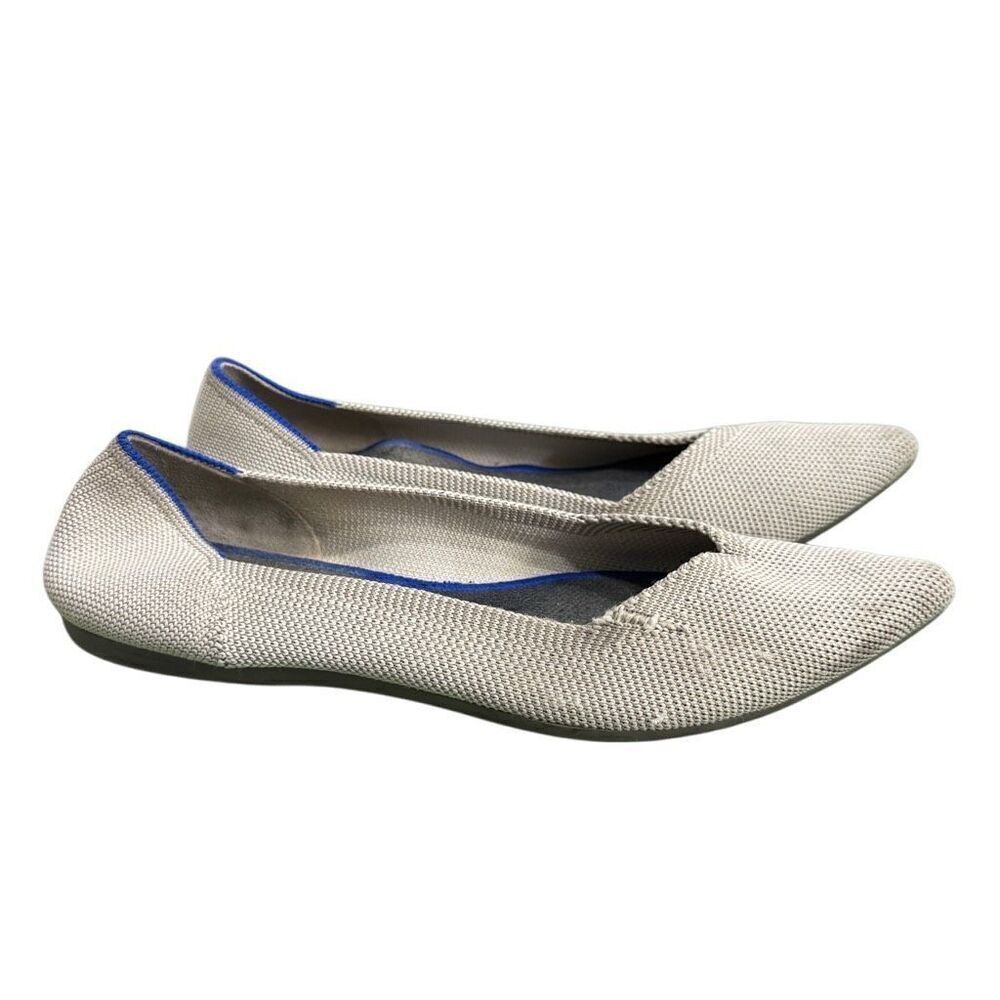 ROTHY'S 'The Point' Ivory Knit Ballet Flat Size US 8